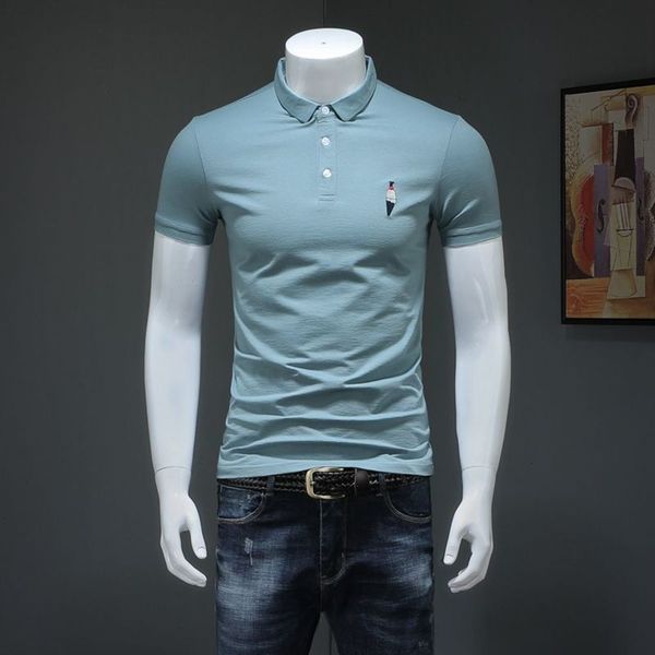 

0 polo shirt 2021 lapel short t-shirt men's half sve busins embroidery, White;black