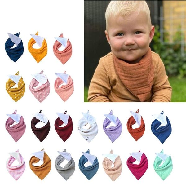 

bibs & burp cloths baby cotton born snap button triangle saliva towel feeding drool