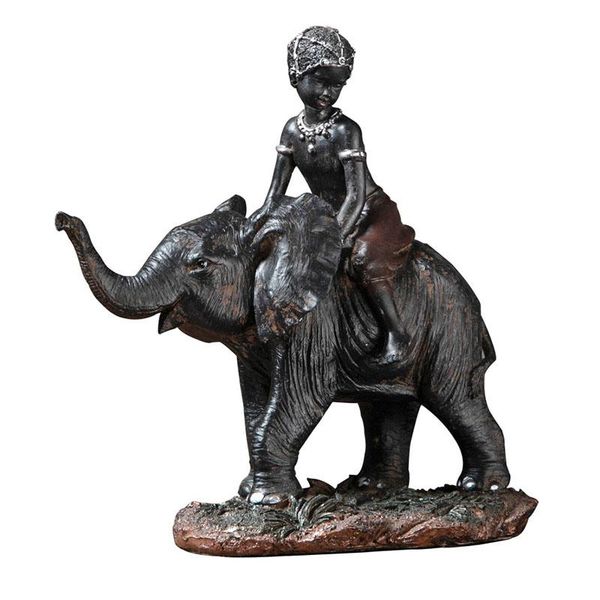 

decorative objects & figurines abstract child riding an elephant vintage sculpture home decoration lucky feng shui artware office display fu