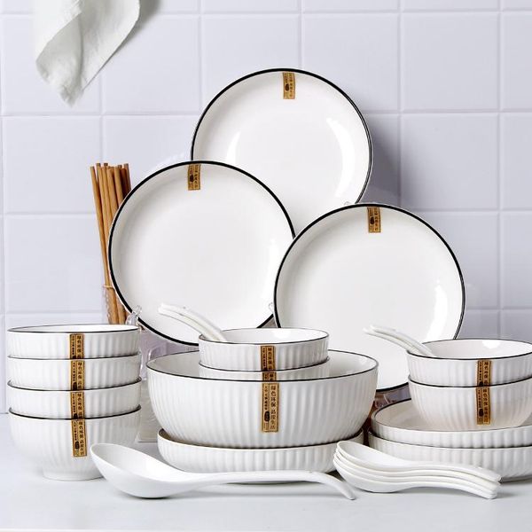 

dishes & plates nordic simply set porcelain dessert fruit serving soup bowl japanese white vaisselle tableware kitchen di50pz