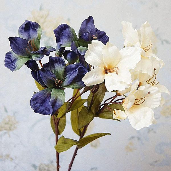 

decorative flowers & wreaths high-end european-style home decoration white blue artificial flower lily for wedding fake acc16