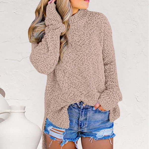 

women's sweaters autumn hoodie y2k fuzzy knitted sweater sherpa fleece side slit full sleeve jumper outwears designer coat plus size #2, White;black