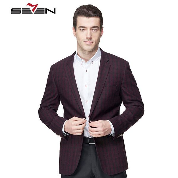 

men's suits & blazers brand fashion blazer tailor made casual formal suit jacket coat male slim fit burgundy plaid england vintage me, White;black