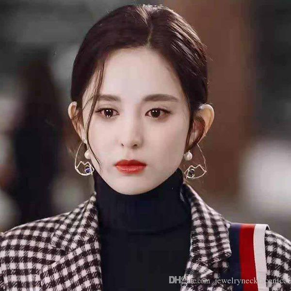 

unique fashion women earrings yellow gold plated cz blue eyes earrings for girls women for party wedding, Golden;silver