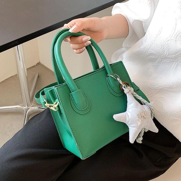 

evening bags solid color square tote bag 2021 summer high-quality pu leather women's designer handbag shoulder messenger
