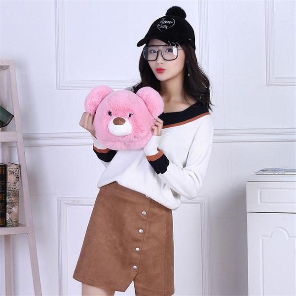 

soft artifical fur kids handbag children shoulder bags lady messenger bag lovely women for girl waist