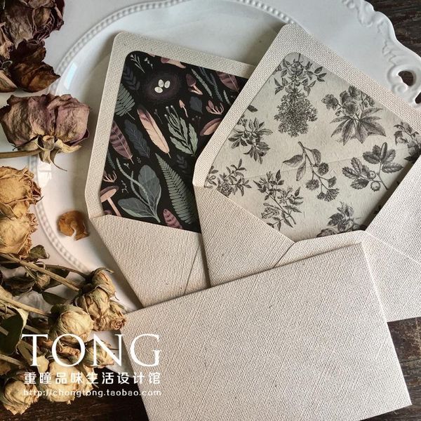 

gift wrap cotton, linen, paper texture, natural vegetation, forest lined, patterned card envelope