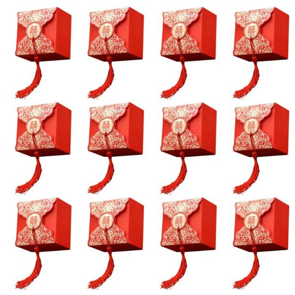 

gift wrap 20 pcs exquisite packing box red candy case portable wedding