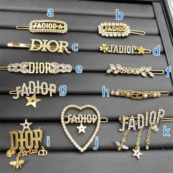 

75% off outlet online family fashion letter hairpin, Golden;silver