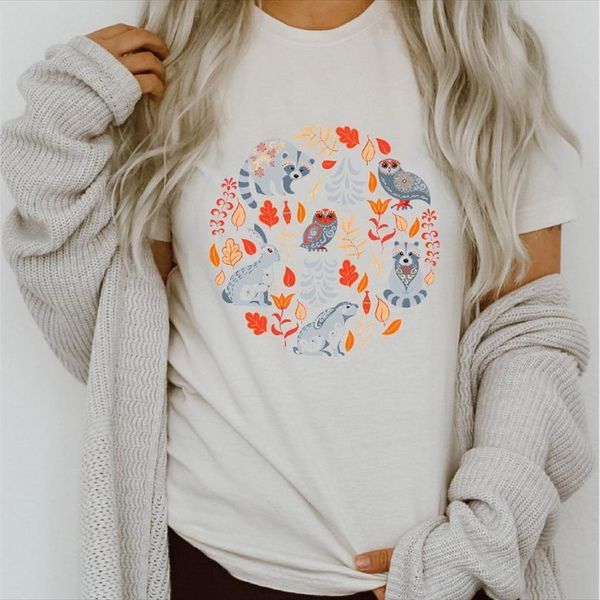 

and women graphic owl animal men t shirt fashion 90s trend cute printing cartoon lady clothes clothing tees print female, White;black