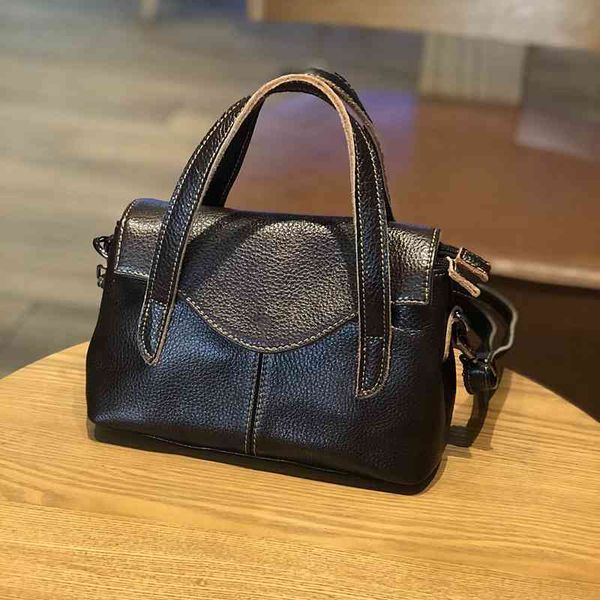 

women luxurys designers bags 2021 retro black genuine leather flap casual small messenger female designer handbag handbags totes crossbody b