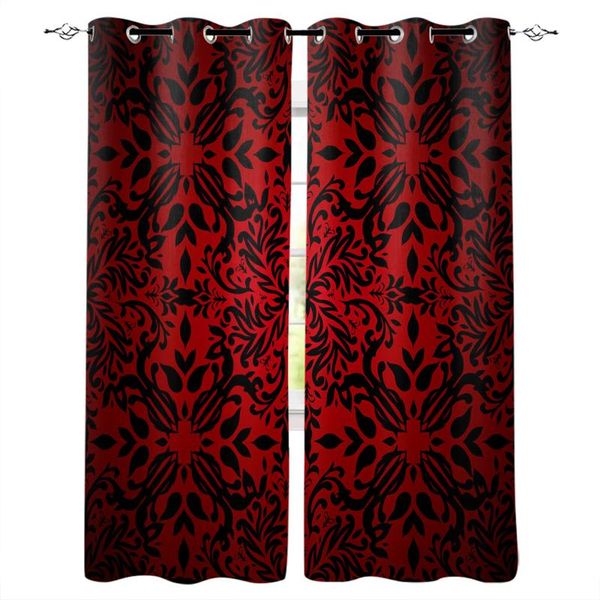 

curtain & drapes baroque flower red black blackout curtains bedroom living room kitchen computer home decoration for children kids gifts