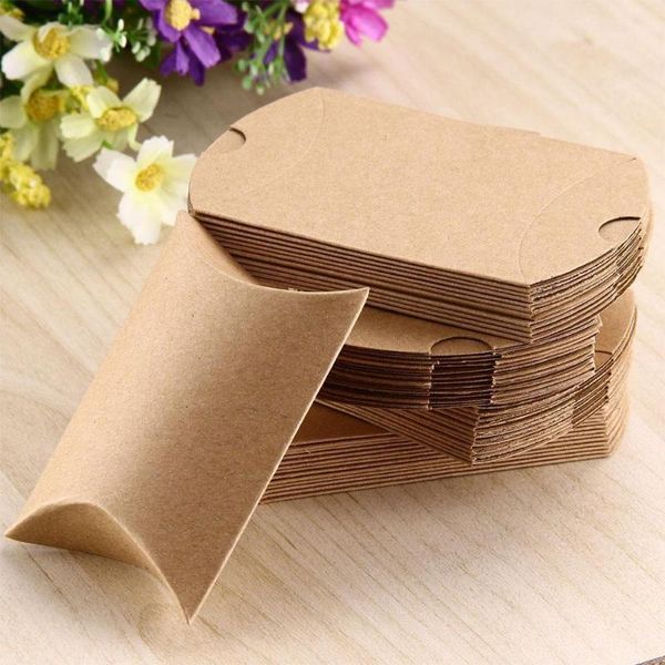 

gift wrap 10pcs pillow candy box kraft paper christmas packaging boxes shape bags wedding birthday party decoratio