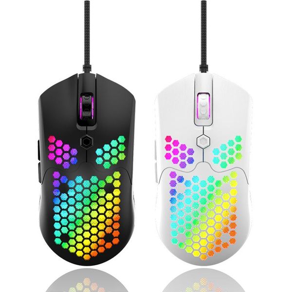 

mice m5 hollow-out honeycomb shell gaming mouse colorful rgb backlit light wired