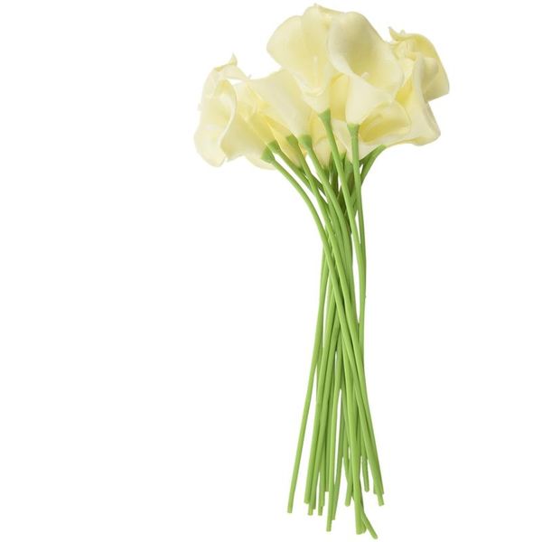 

decorative flowers & wreaths 18x artificial calla lily single long stem bouquet real home decor color:creamy