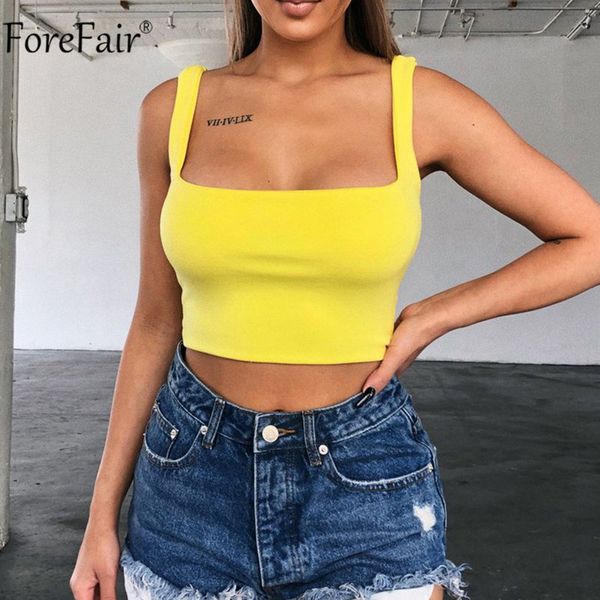 

low cut backless tank summer women casual crop black white yellow streetwear