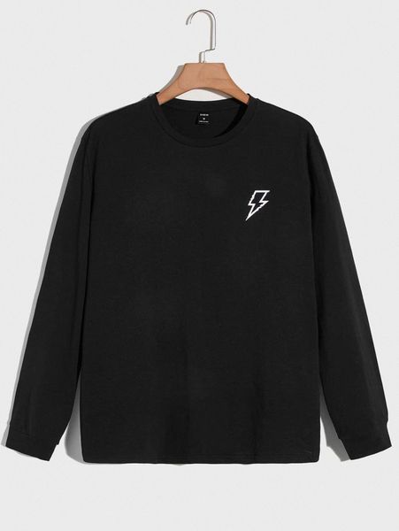 

men lightning print tee 56m0#, White;black