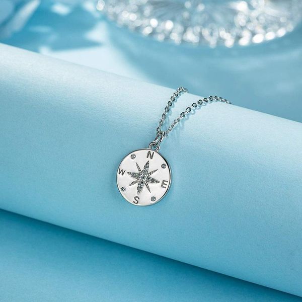 

pendant necklaces european and american alloy compass clavicle chain necklace jewelry women for cubana, Silver