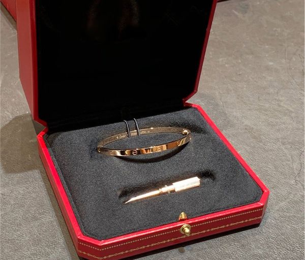 

Fashion Design Luxury Love Bracelet Bangles Women's Men's Silver White Rose Gold Plated Screwdriver Bracelets Jewelry with Box pla, Black