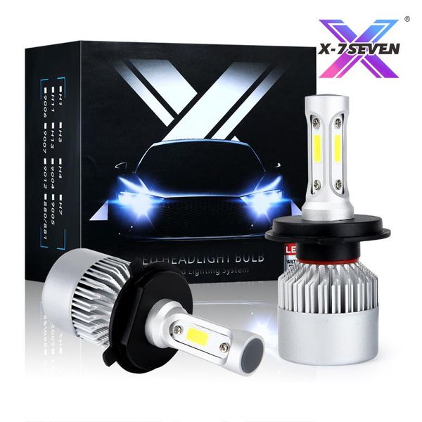 

car headlights x-7seven s2 h4 h7 h11 h1 led headlight bulbs 60w 9005 9006 h3 9012 h13 5202 6000lm cob auto headlamps 6500k