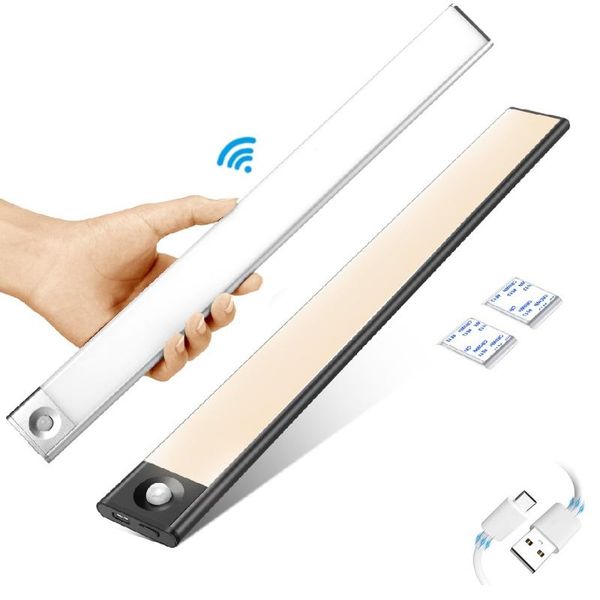 

cabinet light 40cm kitchen led closet dimmable pir motion sensor under lamp rechargeable stairs wardrobe cupboard night