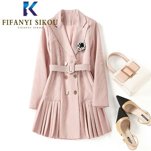 

casual dresses autumn winter women party dress fashion double breasted plaid suit jacket ladies elegant long sleeve high waist mini, Black;gray