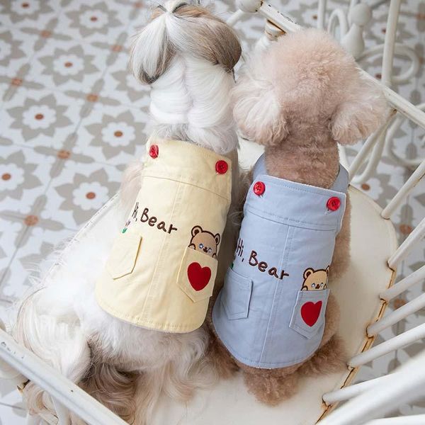 

dog apparel autumn and winter teddy than panda pet clothes cute strap dress small