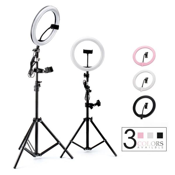 

flash heads pography led selfie ring light dimmable po studio with usb plug lamp&tripod stand for makeup youtube video live