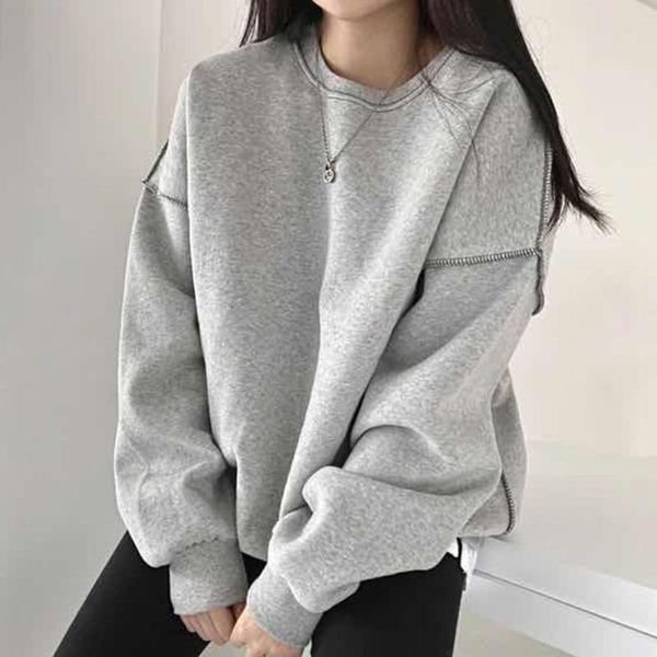 

women's hoodies & sweatshirts hoodie long sleeve loose inelastic plain pattern pullove type round neck suit to casual fashion simple wo, Black