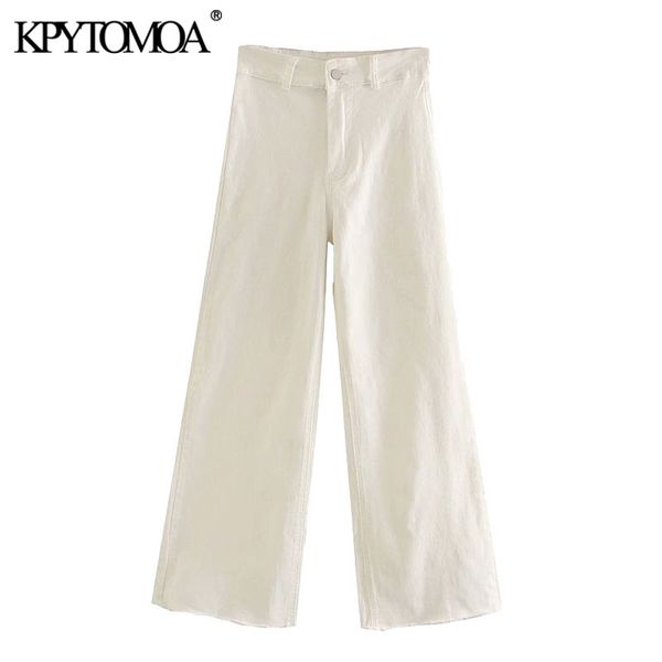 

kpytomoa women 2021 chic fashion high waist straight jeans pants vintage zipper fly pockets female ankle trousers pantalones, Blue