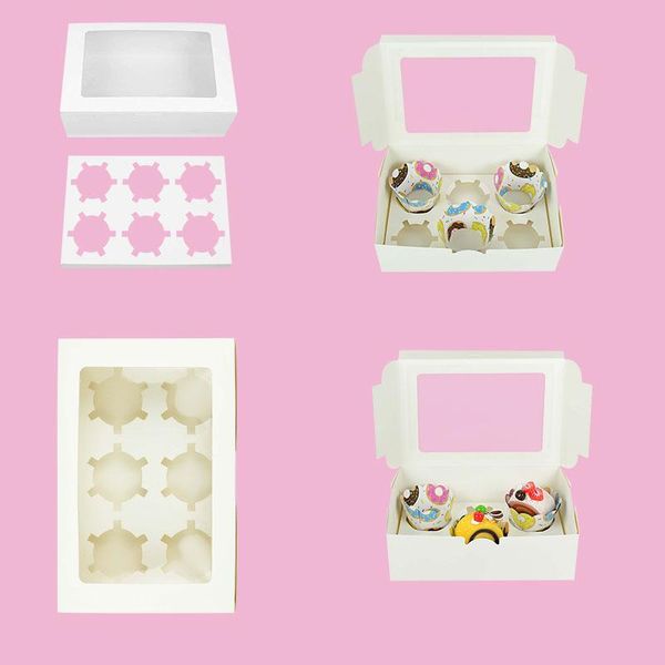 

pcs 12 cavity white cup holder dessert cake box handmade craft birthday party muffin boxs decorations dim sum for good friends gift wrap