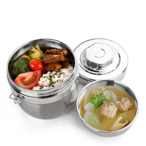 

dinnerware sets insulation lunch box travel hiking office school portable stainless steel container double layer vacuum bento zm812