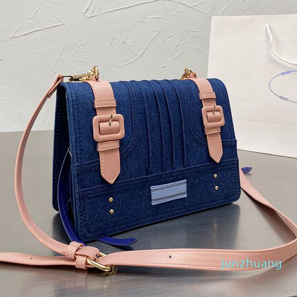 

designer- women denim canvas messenger crossbody bag vintage shoulder handbags woman large capacity shopping handbag