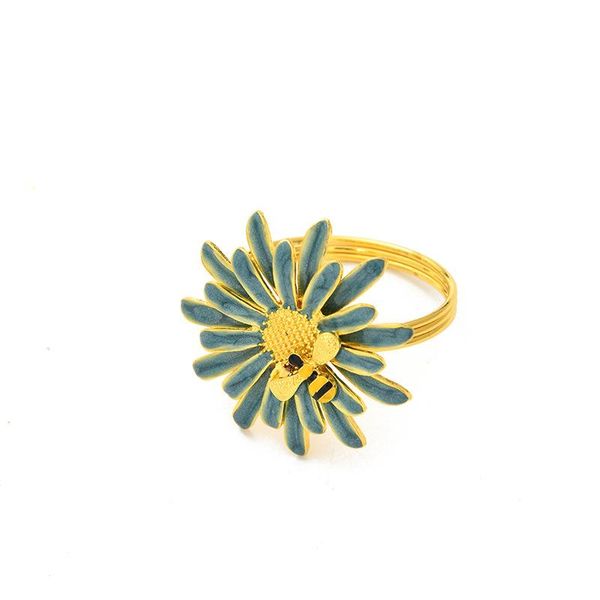 

napkin rings 4pcs/metal ring flower bee alloy shape table decoration