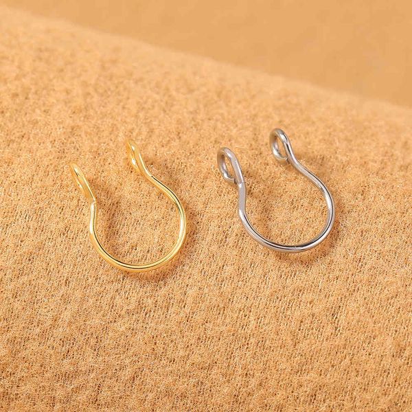 

personalized design stainless steel u-shaped ring clip set, non punching and puncture nose ornament, new female ornament, Silver