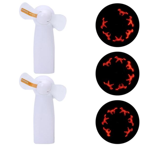 

electric fans super mute battery operated cute unique led love pattern handheld mini fan for cooling