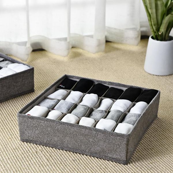 

storage drawers 24 grids underwear box imitation linen drawer organizer socks