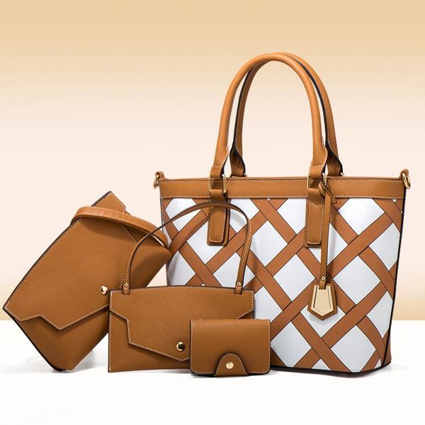 

shoulder bags women's handbag bag designer luxury pu leather 4 pcs crossbody clucth purse wallet ladies