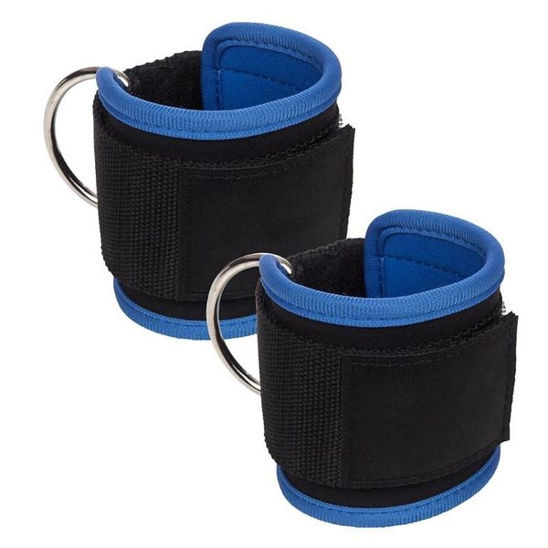 

1pcs ankle straps protector gym leg pullery with buckle ab workout d-ring sports feet guard accessories support, Blue;black