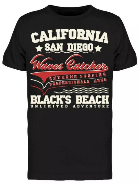 

San Diego. Waves Catcher Tee Men's -Image by Shutterstock, White;black