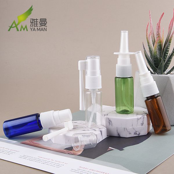 

factory wholesale 15ml transparent flat shoulder elephant trunk, nose spray injection bottle, direct spray, mist spray.