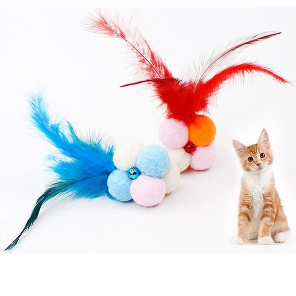 

cat toys kitten funny play dolls tumbler ball pet rolling scratching feather