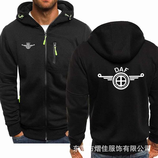 

men's hoodies & sweatshirts daf men zipper hoodie clothes fleece riding jackets coat harajuku y2k, Black