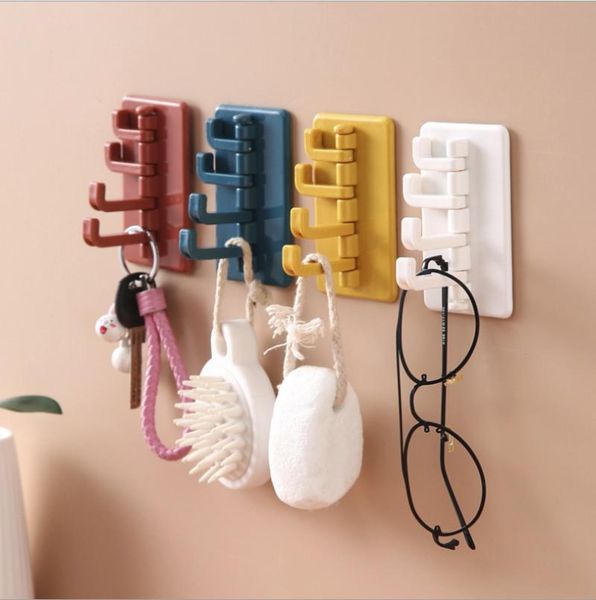 

rotating adhesive hook creative nordic bathroom kitchen wall hole-hanger key bag clothes home organizer hooks & rails