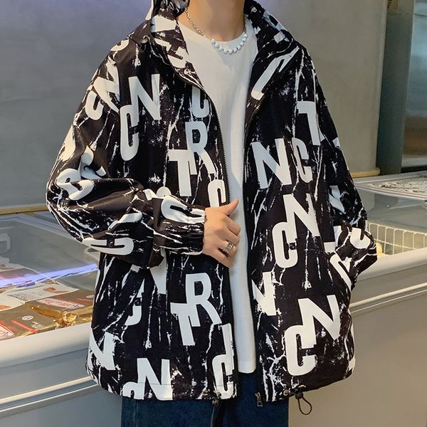 

all over men's fashion hip hop hooded et youth couple handsome print loose et, Black;brown