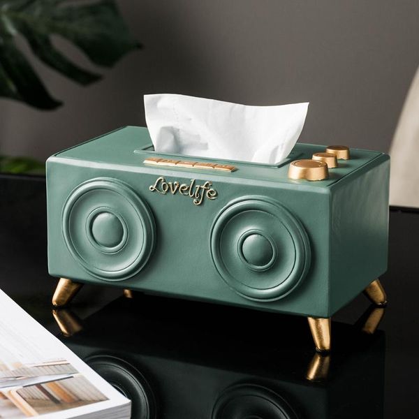 

retro tissue boxes green radio model napkin holder modern home decoration accessories deskportable box & napkins