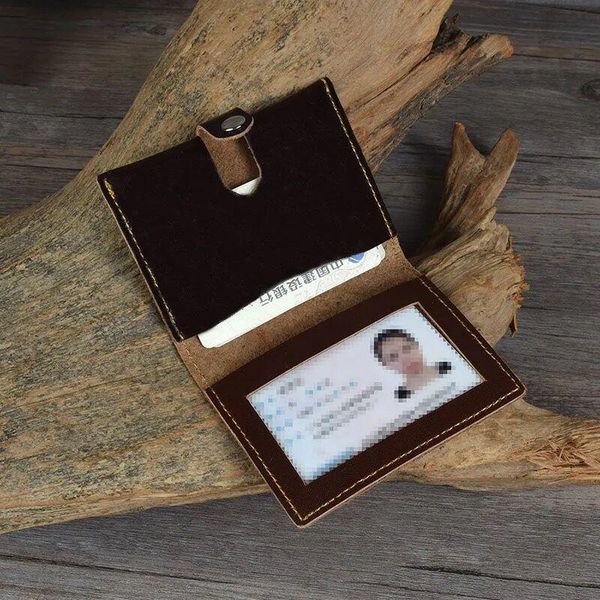 

card holders 100% cowhide real leather creadit holder for bank cow case s, Brown;gray