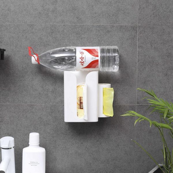 

tissue boxes & napkins 1pcs multi-function box punch-garbage bag dual-purpose seamless paste wall hanging paper rack bathroom accessori