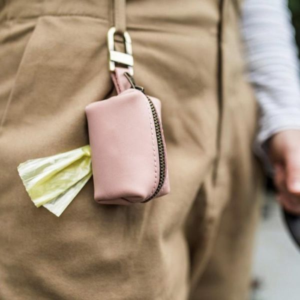 

cat carriers,crates & houses d08d travel outdoor protable dog poop bag dispenser pu leather pouch pet pick up holder waste bags organizer