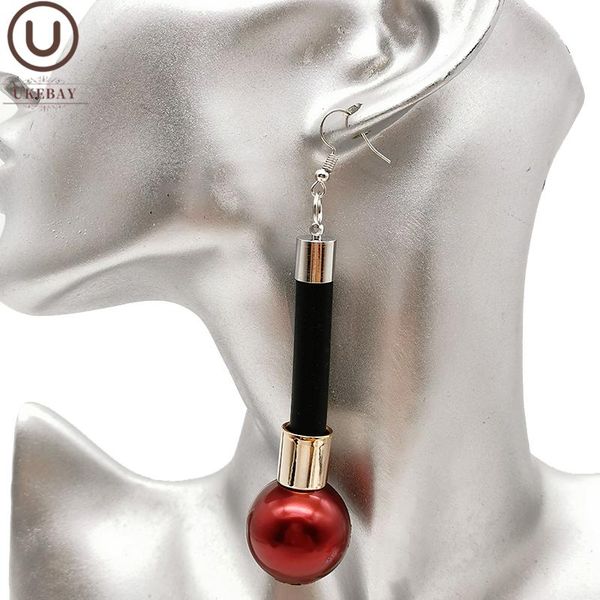 

dangle & chandelier ukebay big pearl drop earrings for women fashion handmade earring jewelry party wedding accessories boho style, Silver